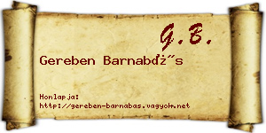 Gereben Barnabás névjegykártya