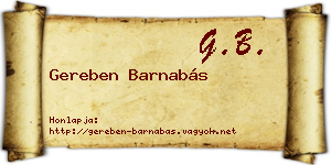 Gereben Barnabás névjegykártya